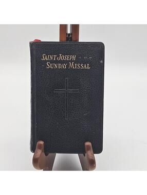 Vintage Saint Joseph Sunday Missal Catholic Book Publishing Co NY Black Leather